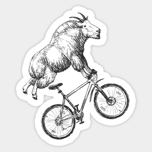 Mountain Goat Mountain Biking Sticker by JohnnyBoyOutfitters